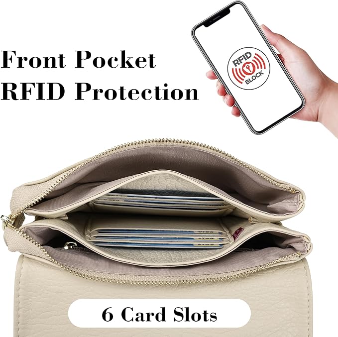 MINICAT RFID Blocking Small Crossbody Bags for Women Vegan Leather Mini Travel Purses Cell Phone Purse Cross Body Bag