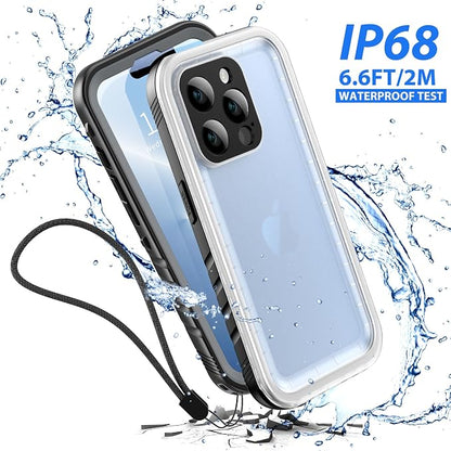 SPORTLINK for iPhone 13 Pro Max Waterproof Case - Shockproof Dustproof Phone Case with Screen Protector, Full Body Protective Case for iPhone 13 Pro Max Cover 6.7'' Black/Frosted Clear