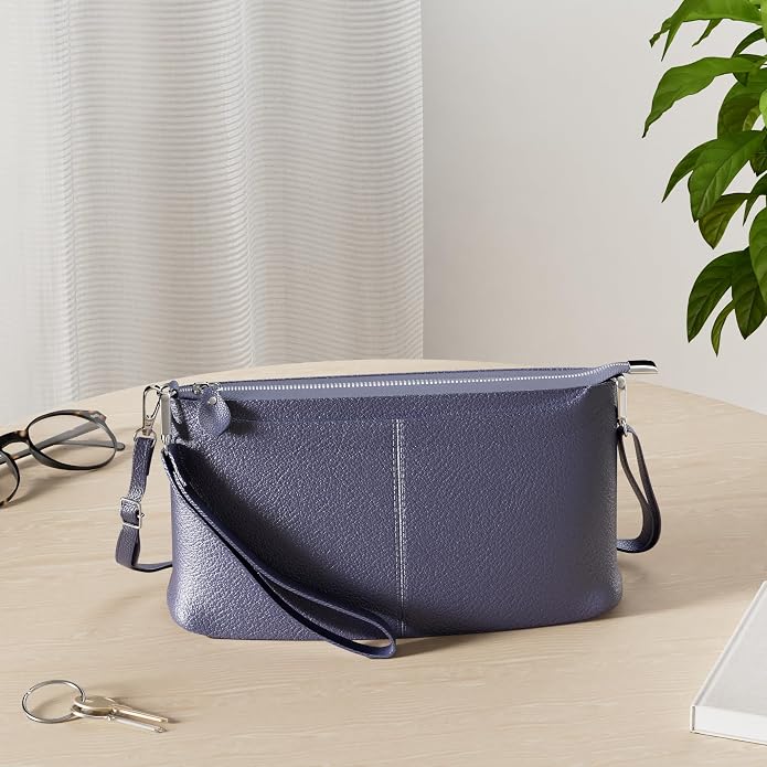 befen Genuine Leather Wristlet Clutch Wallet Purses Small Crossbody Bags for Women with RFID Blocking Card Slots