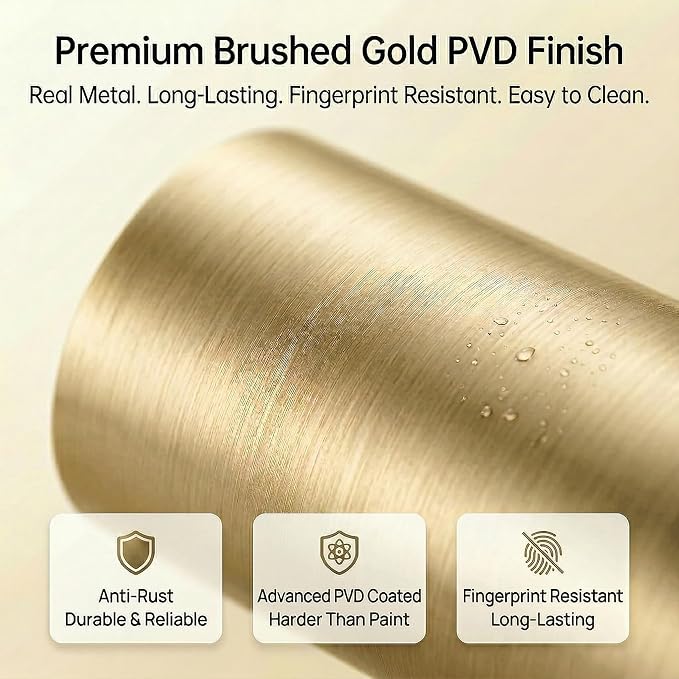 Dual Roll Toilet Paper Holder with Phone Shelf, Solid Metal Bathroom Accessory Tissue Dispenser Storage Wall Mounted, Spot Resist, Brushed Gold
