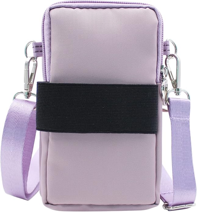 JUMISEE 3-Layers Crossbody Bag Cellphone Pouch Armband Wallet Nylon Smartphone Purse