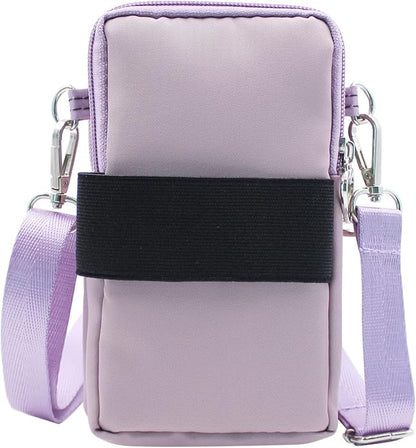 JUMISEE 3-Layers Crossbody Bag Cellphone Pouch Armband Wallet Nylon Smartphone Purse