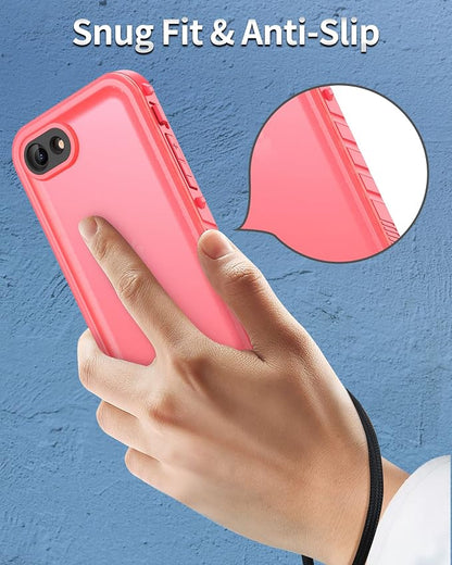 SPORTLINK for iPhone SE 3rd 2022/iPhone SE 2nd 2020/iPhone 7/8 Waterproof Case - Built in Screen Protector Full Body Shockproof Dustproof IP68 Waterproof Case for iPhone SE3/SE2/7/8 Frosted Pink