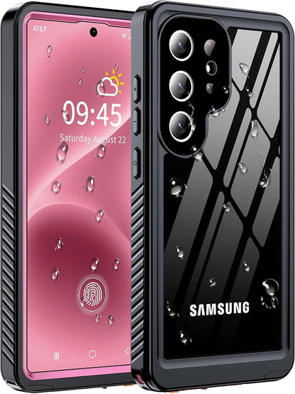 for Samsung Galaxy S25 Ultra Case, IP68 Waterproof with Built-in Screen&Lens Protector [14FT Military Shockproof] Full Body Heavy Duty Protective Phone Case for S25 Ultra 5G, Pink