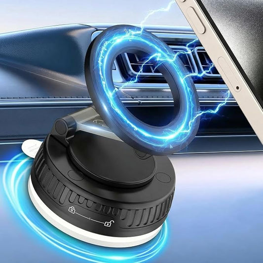 Car Phone Holder for Magsafe [Strongest Suction & Magnetic] 360° Adjustable Car Phone Mount,Cell Phone Holder for Your Car for All Smartphones & All Car Models
