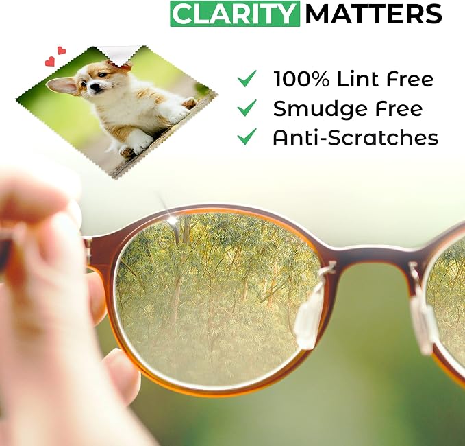 Microfiber Cleaning Cloth for Glasses - Eyeglass Cleaning Cloth - Lens Cleaning Cloth - Microfiber Glasses Cleaning Cloth for Phone, Screens, Camera Lens Cleaner - 6 pcs