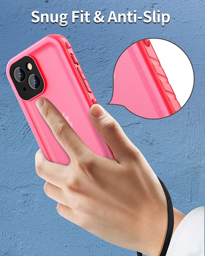 SPORTLINK Compatible with iPhone 13 MINI Waterproof Case - Built in Screen Protector Full Body Shockproof Dustproof IP68 Waterproof Case for iPhone 13 MINI 5.4 Inch Pink