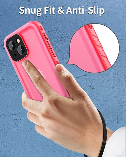 SPORTLINK Compatible with iPhone 13 MINI Waterproof Case - Built in Screen Protector Full Body Shockproof Dustproof IP68 Waterproof Case for iPhone 13 MINI 5.4 Inch Pink