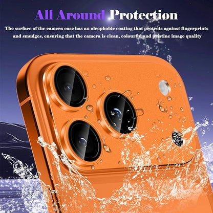 Camera Lens Protector for iPhone 17 Pro Max Camera Lens Protector [Strong Adsorption] [Not Easy to Break] Metal Tempered Glass Rear Camera Screen Cover - Orange