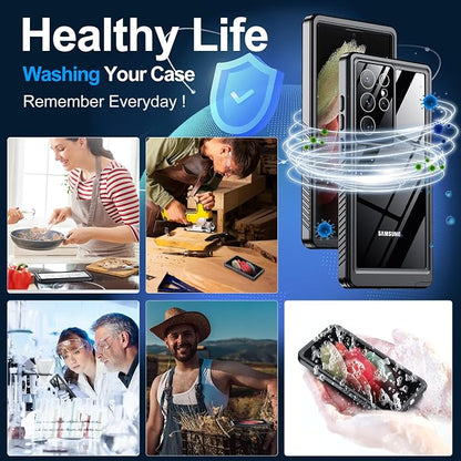 MOZOTER for Samsung Galaxy S21 Ultra Case Waterproof,[IPX8 Underwater Case][Full Body Shockproof & Military Dropproof]Clear Sound Quality Built-in Screen Protector for Samsung S21 Ultra 6.8 inch-Black