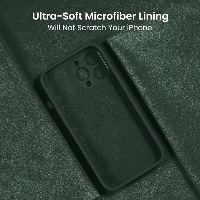 FireNova Designed for iPhone 14 Pro Max Case, Silicone Upgraded [Camera Protection] Case, Soft Anti-Scratch Microfiber Lining Inside, 6.7 inch, Alpine Green