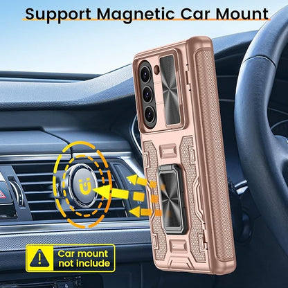 VEGO for Galaxy Fold 5 Case with Stand & Screen Protector & Lens Cover | Samsung Galaxy Z Fold 5 Case with Hinge Protection 360° Magnetic Kickstand Full Body Protective Cover-Rose Gold