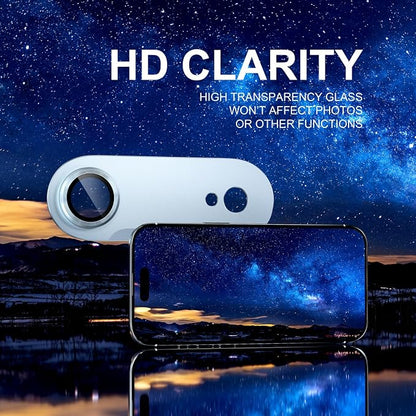 Choiche Compatible for iPhone 17 Air Camera Lens Protector, Strong Adsorption Camera Cover with 9H Tempered Glass Lens Screen Protector Metal Ring Decoration Accessories 6.5-inch (Sky blue)