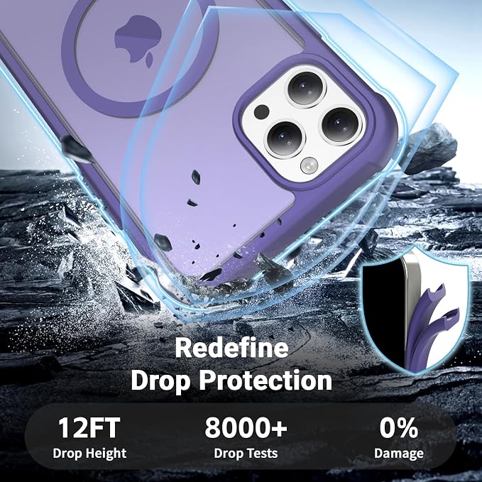 jaroco Magnetic for iPhone 11 Pro Max Case, [Compatible with MagSafe][Military Grade Drop Protection][Heavy Duty Protection][Non-Slip][Shockproof] 2-Layer Durable Bumper Phone Case 6.5''-Dark Purple