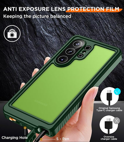 Temdan Designed for Samsung Galaxy S26 Ultra Case Waterproof, Built-in Lens & Screen Protector Military Grade Shockproof Dropproof IP68 Underwater Full Body Phone Case for Galaxy S26 Ultra 6.9"-Green
