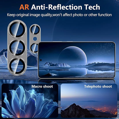for Samsung Galaxy S26 Ultra Camera Lens Protector, Electroplated Matte Back with 9H Tempered Glass Lens Protector, [Strong Adsorption] [Case-Friendly] Metal Ring HD Clear Lens Cover, Gray