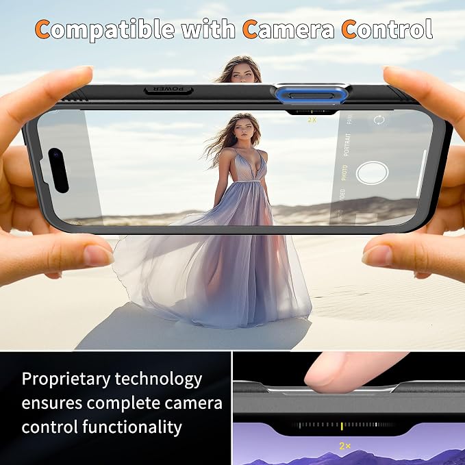 Cozycase for iPhone 16 Pro Max Case Waterproof - 360 Heavy Duty with Screen/Camera Protector Shockproof IP68 Underwater Dustproof Water Shock Proof Full Body/Front and Back Case Black/Frosted Clear