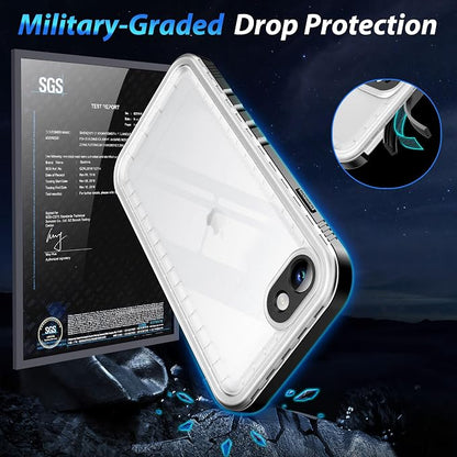 SPORTLINK Waterproof Case for iPhone SE 3rd 2022/iPhone SE 2nd 2020/iPhone 7/8 - Full Body Shockproof Dustproof Phone Screen Protector Rugged Waterproof Case for iPhone SE3/SE2/7/8 Clear