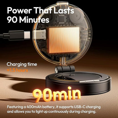 Magnetic Selfie Light, Upgraded ULANZI LM23 360° Phone Ring Light for iPhone Magsafe with Mirror & Stand, LED Phone Fill Lights for Selfies/Video Calls/Conference/Vlogging/Makeup - White