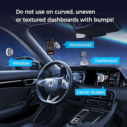 2026 Upgraded 360° Nano Gel Vacuum Magnetic Car Phone Holder,Reinforced Ultra Suction Cup Pocket Size Foldable Phone Mount for Dashboard/Gym/Mirror MagSafe iPhone Air 17 16 15 14 13 12 Pro Max(Silver)