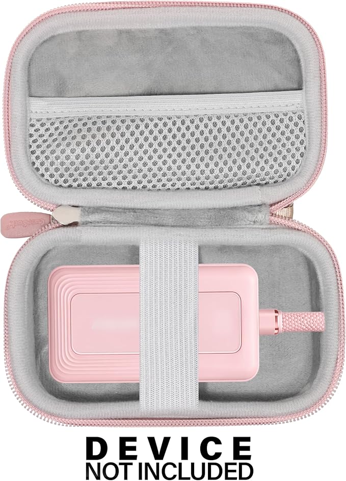 CaseSack Case for Anker Portable Charger 10,000mAh, Zolo Power Bank 20,000mAh, Organizer for Anker Portable Charger/Fast Charge Battery Pack (Rose Gold)