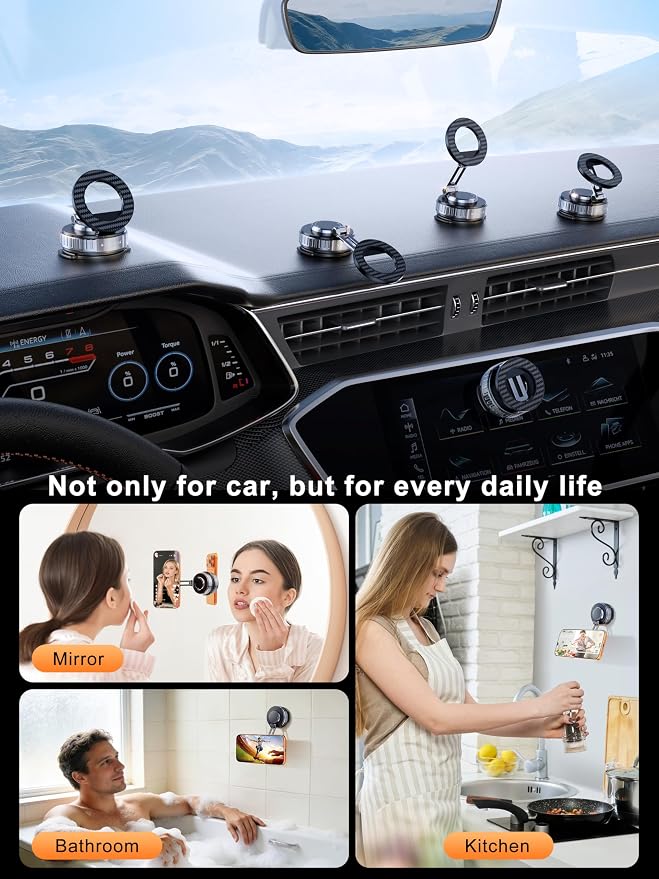2026 Upgraded Car Phone Holder for Magsafe [108LBS Strongest Suction] 360° Adjustable Vacuum Magnetic Phone Holders, Cell Phone car Mount for iPhone 17 Pro Max 16 15 14 13 12 Air Plus