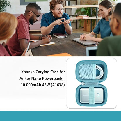 khanka Hard Case for Anker Nano 10000mAh 45W/A1665/A1664 Power Bank,Green | EVA Hard Shell, Easy Carry Handle, Secure Custom Fit for Anker Nano Power Bank, 10,000mAh Portable Charger, Case Only