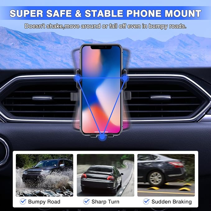 Karltys Car Phone Holder, Car Phone Mount Air Vent Hands Free, Dedicated Phone Stand for Mazda CX-5 2017-2025 CX5 Accessories Interior