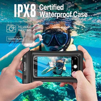 NEPHI IP68 Waterproof Phone Pouch -Up to 8.0"，Adjustable Neck Lanyard Floating Waterproof Phone Case for iPhone,Phone Dry Bags for Vacation Beach Pool Travel Essentials (Assorted Colors 4 Pack)