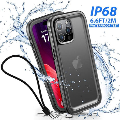 SPORTLINK for iPhone 15 Pro Max Case - IP68 Waterproof Military Protective Full Body Heavy Duty Shockproof 360 Sealed Dustproof with Camera Screen Protector Cover for i Phone 15 Pro Max 6.7" Black