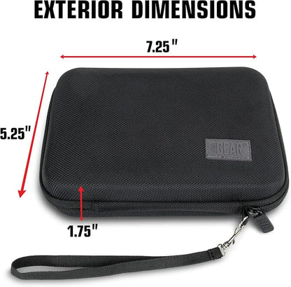 USA Gear Travel Electronics Organizer - Water Resistant Zipper Case, Hard Shell Exterior - 6.5 Inch Case Fits Chargers, Cables, Batteries, Earphones, Cords, Batteries, Power Bank & more - Black