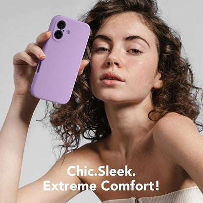 Magnetic for iPhone 16 Plus Case, Compatible with MagSafe, [Full Camera Protection][Screen Protector] Silicone Shockproof Protective Phone Case for iPhone 16 Plus 6.7", Light Purple