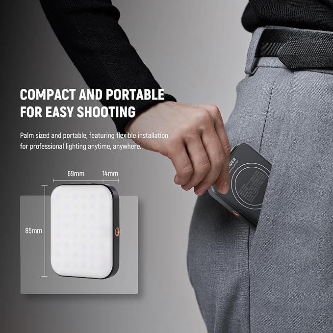 NEEWER Basics Magnetic Selfie Light Compatible with MagSafe iPhone, Clip on Phone Fill Lighting with Cleaning Cloth for Video Conference Computer Laptop Webcam Zoom Streaming Makeup Recording, BL48B