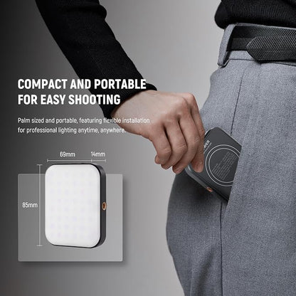NEEWER Basics Magnetic Selfie Light Compatible with MagSafe iPhone, Clip on Phone Fill Lighting with Cleaning Cloth for Video Conference Computer Laptop Webcam Zoom Streaming Makeup Recording, BL48B