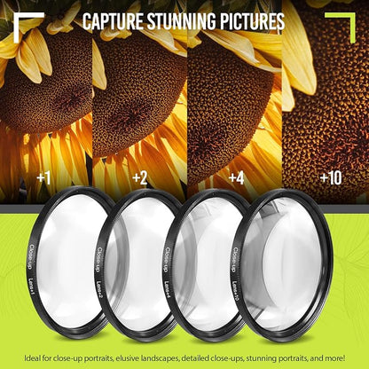 Ultra Deluxe Lens Kit for EOS M6 II, EOS M50 II, EOS M200 with 15-45mm Lens, EOS R10, EOS R50, EOS R100 with 18-45mm, Fuji X100V - Includes: 7pc 49mm Filter Set + 49mm Wide Angle and Telephoto Lens