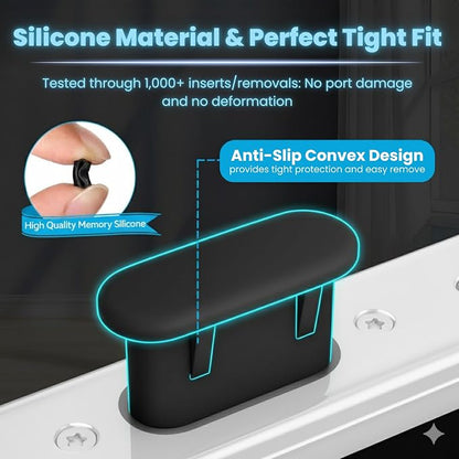 USB C Dust Plug Set 3-in-1 with Cleaning Brush, Phone Speaker Cleaner, Type-C Port Covers, Charging Port Cleaner Tool, iPhone Cleaning Kit & Phone Cleaner Accessories for Ports & Speaker Mesh
