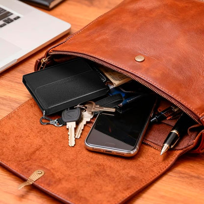 Power Bank Case for Anker Nano Ultra-Slim 5,000mAh Magnetic Wireless Charging Battery, Portable PU Leather Charger Sleeve with Magnetic Closure, Built-in Charging Port Access & Wrist Strap (Box Only)