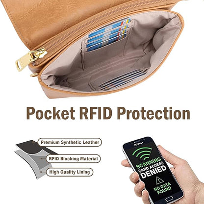 MINICAT RFID Blocking Small Crossbody Bags for Women Vegan Leather Mini Travel Purses Cell Phone Purse Cross Body Bag