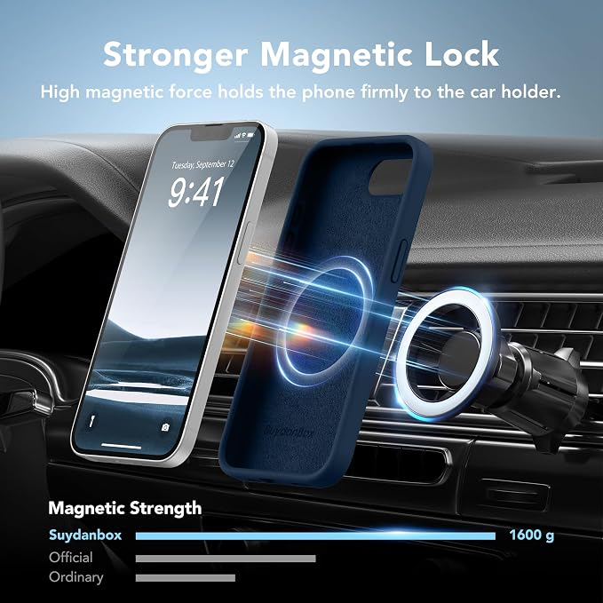 Magnetic for iPhone 17e/iPhone 16e Case, Compatible with MagSafe, [Soft Anti-Scratch Microfiber Lining] Slim Silicone Shockproof Protective Phone Case for iPhone 17e/16e 6.1", Cobalt Blue