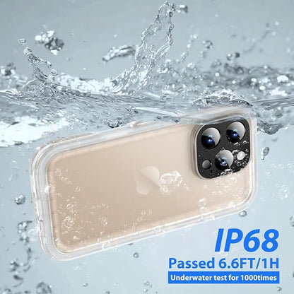 SPORTLINK for iPhone 16 Pro Max Case - IP68 Waterproof Military Protective Full Body Heavy Duty Shockproof 360 Sealed Dustproof with Screen Protector Cover for i Phone 16 Pro Max 6.9" Frosted Clear