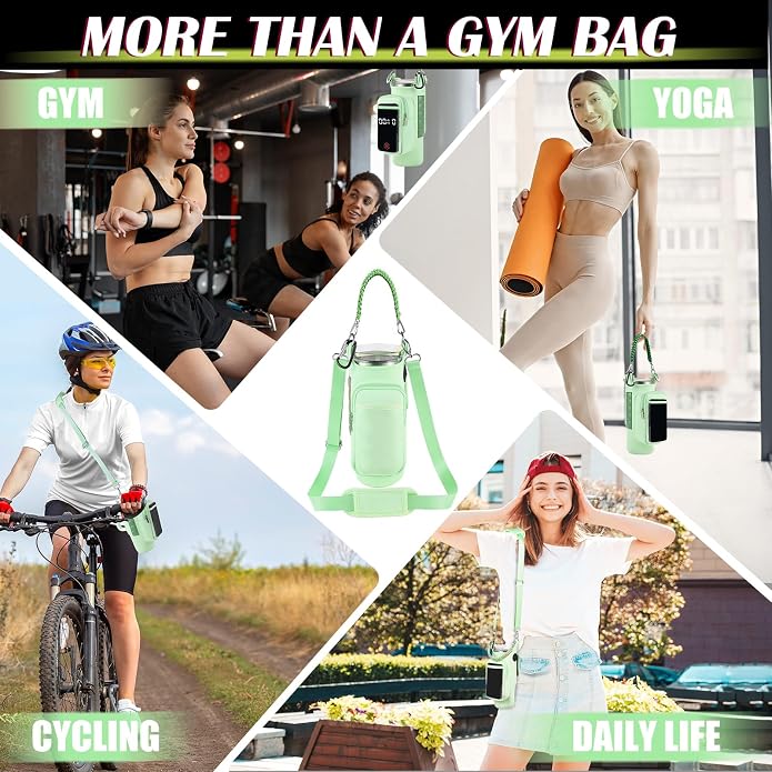 Magnetic Gym Bag for Men Women, Water Bottle Carrier Holder with Strap for Stanley, Small Bag Accessories pouch with N52
