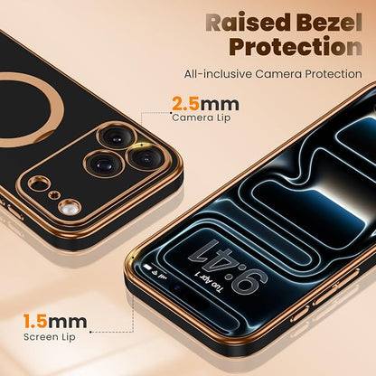 GolbinBox for iPhone 17 Pro Case with 360° Spin Magnetic Stand,[Compatible with Magsafe] [Military Protection][Built-in Ring Holder] Camera Control Phone Case for 17 Pro,Black