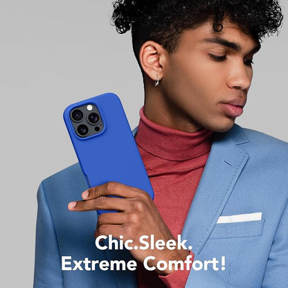 GONEZ Magnetic for iPhone 16 Pro Max Case, Compatible with MagSafe, Liquid Silicone Case, with Screen Protector + Camera Protector, Full Body Protective Shockproof Phone Cover 6.9", Klein Blue