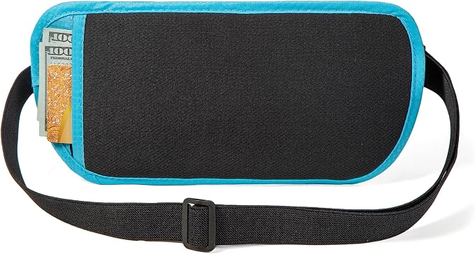 Travel Money Belt - Slim Passport Holder Travel Wallet with RFID Blocking Travel Pouch Undercover Fanny Pack for Women Men