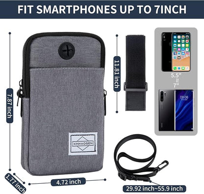 HOTEMIA Cell Phone Purse Waist Pack Bag Travel Crossbody Bag Wristband Sport Armband Wallet with Removable Shoulder Strap (Navy Blue)