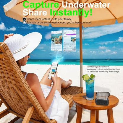 2026 Diving Snorkeling Phone Case for iPhone 17/16/15/14/13/12/11 Pro Max/XS/X Samsung Galaxy S26/S25/S24 Professional Scuba Dive Waterproof Underwater Photo Video Cover (5TH Gen, Black-)