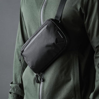 ALPAKA Elements Tech Case Mini Tech Pouch 1.5L Cable Bag Black X-Pac VX42 | Weatherproof Fabric, YKK Aquaguard Zipper, Detachable Shoulder Strap, Ideal for Electronics & Accessories, Daily Work Travel