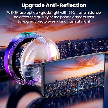 WSKEN for Z Flip 7 Camera Lens Protector Case Cover - Ultra HD Anti-Reflective Tempered Metal Glass Anti Scratch Rear Camera Screen Protector Film for Samsung Galaxy Z Flip 7 5G Accessories,Colorful