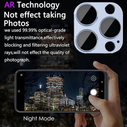 2 Pack Camera Lens Protector for iPhone 13 Pro/13 Pro Max,[Not Easy to Breakn ] AR Tempered Glass Strong Adsorption Metal Camera Cover Screen-Black