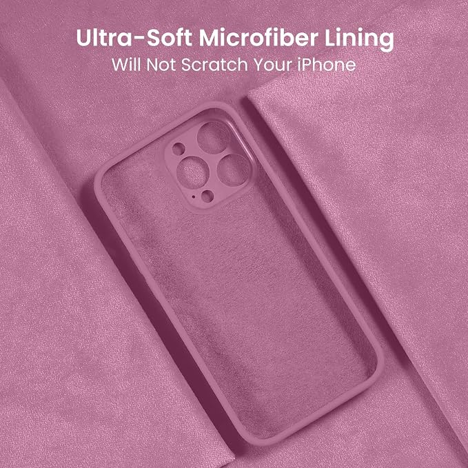 FireNova Designed for iPhone 16 Pro Max Case, Silicone Upgraded [Camera Protection] Phone Case, Soft Anti-Scratch Microfiber Lining Inside, 2024, Lilac Purple